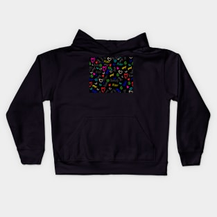 Bright colors love pattern Kids Hoodie